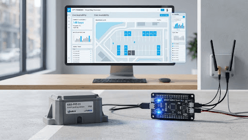 Smart Parking IoT System occupancy monitoring console